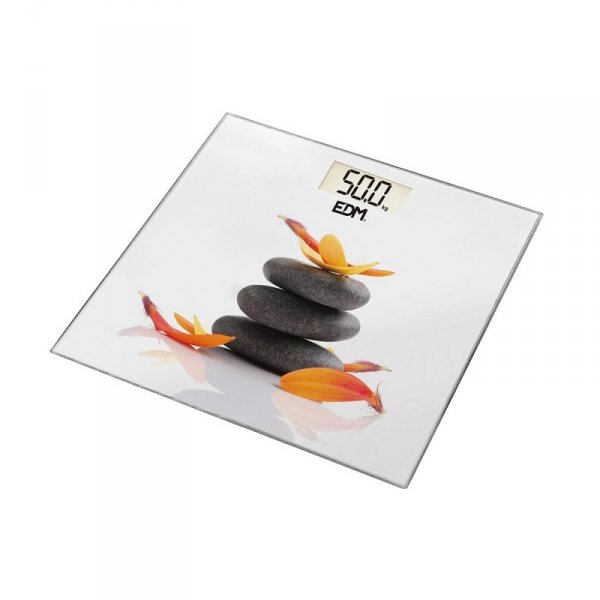 Cyfrowa Waga Łazienkowa EDM Szkło Biały 180 kg (26 x 26 x 2 cm)