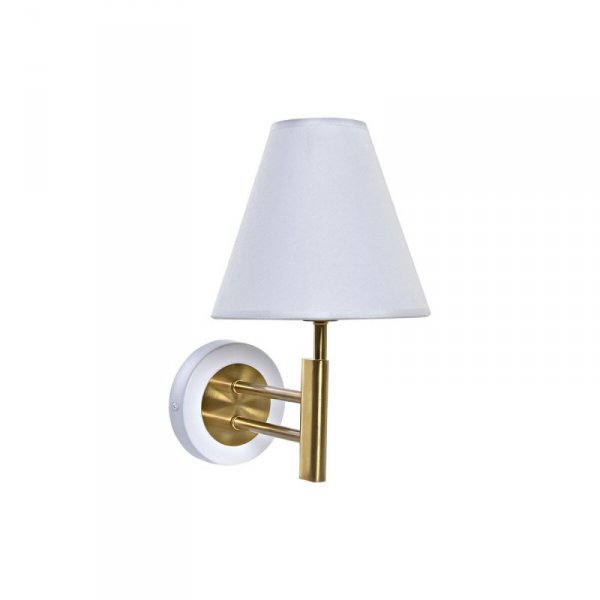 Lampa ścienna DKD Home Decor 25W Złoty Metal Poliester Biały 220 V (19 x 25 x 30 cm)