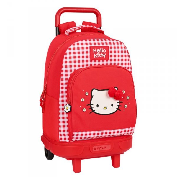Torba szkolna z kółkami Hello Kitty Spring Czerwony (33 x 45 x 22 cm)