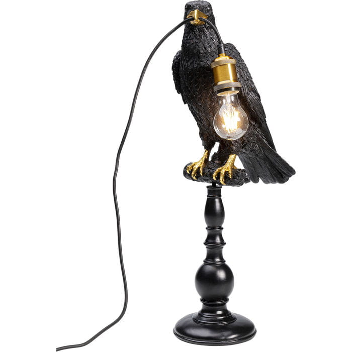 Lampa stołowa Sitting Crow Mat Black Kare