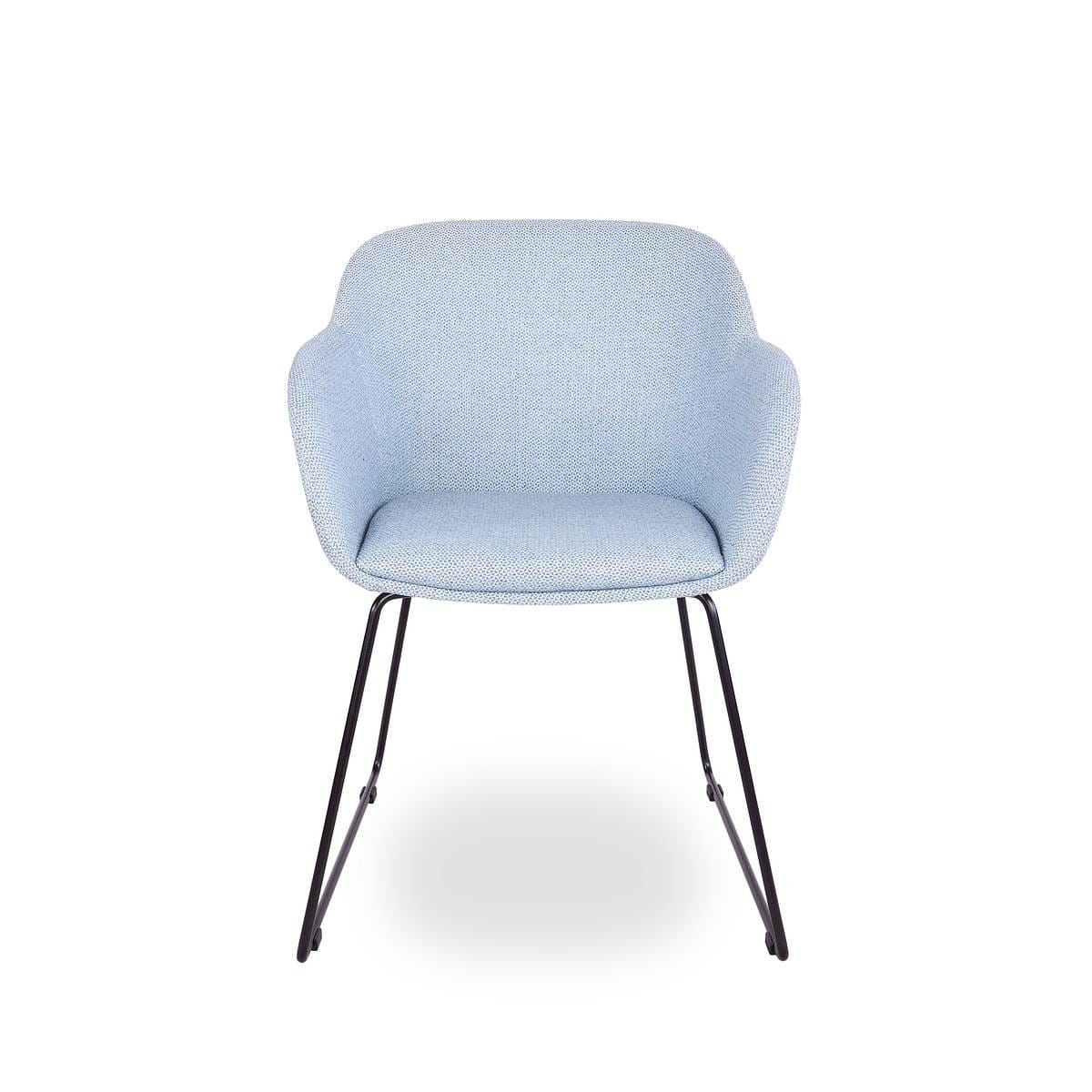 Krzesło tapicerowane Shell czarne nogi-niebieski