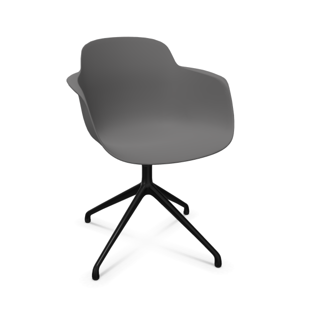 Krzesło obrotowe Sicla 4 star, rama Matt Black, siedzisko do wyboru - Infiniti Design