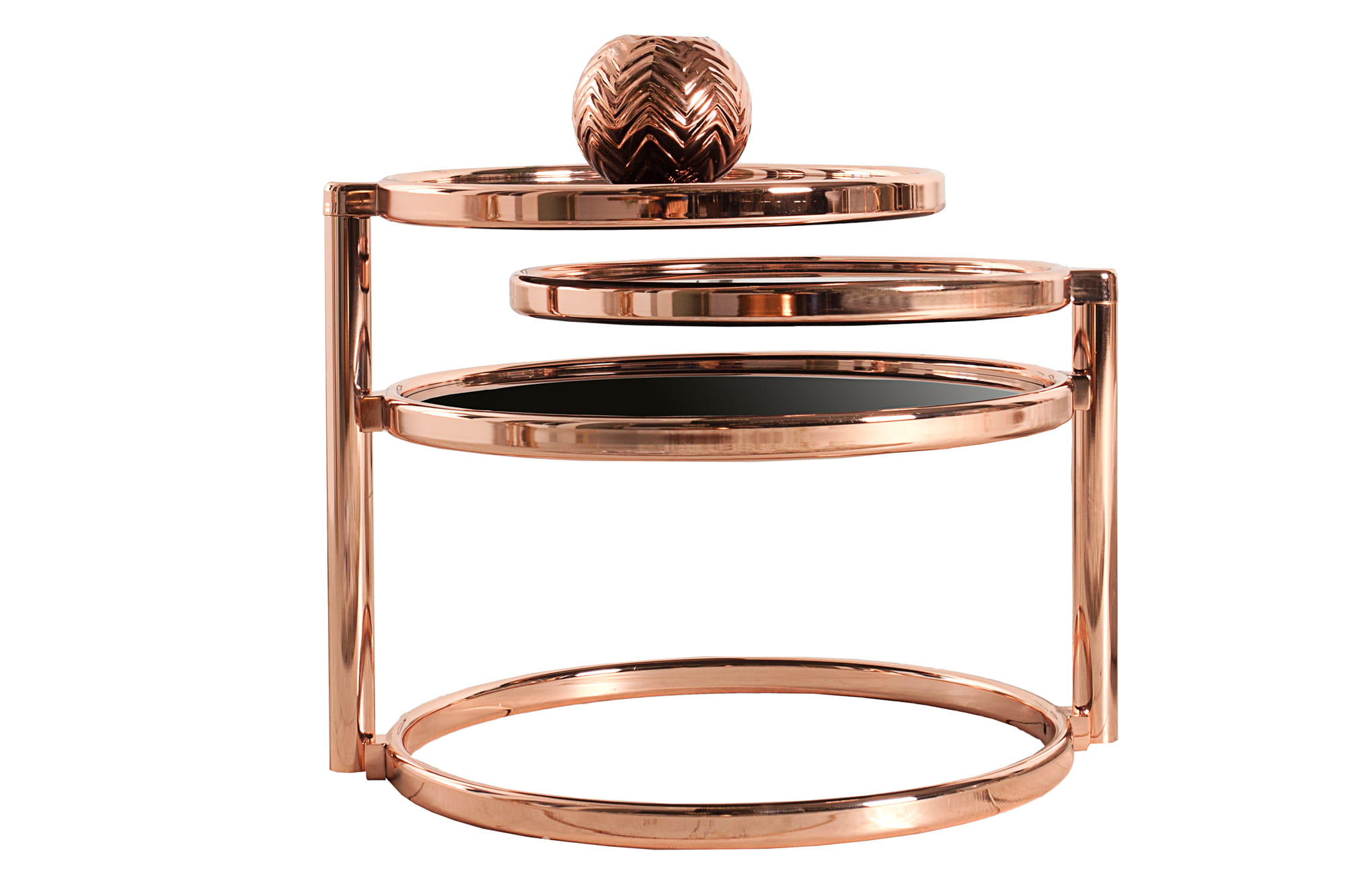 Stolik Oder 3 miedziany - czarny Invicta