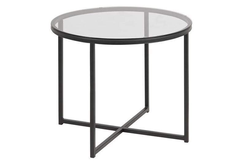 Stolik kawowy Cross przezroczysty, czarny okrągły Actona