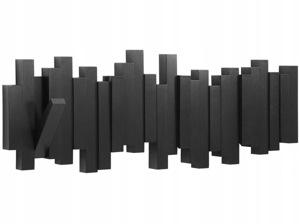 Nowoczesny wieszak ścienny Sticks czarny - Umbra