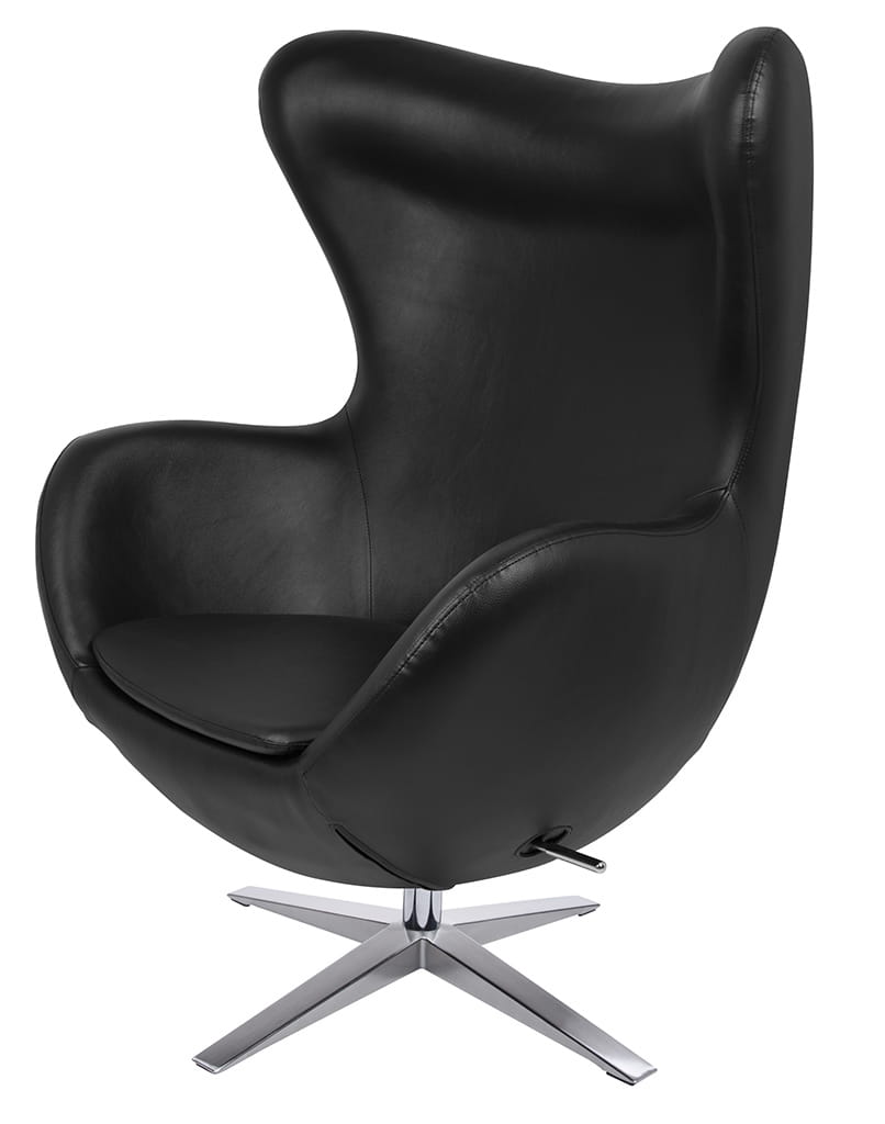 Fotel Jajo Egg skóra ekologiczna czarny