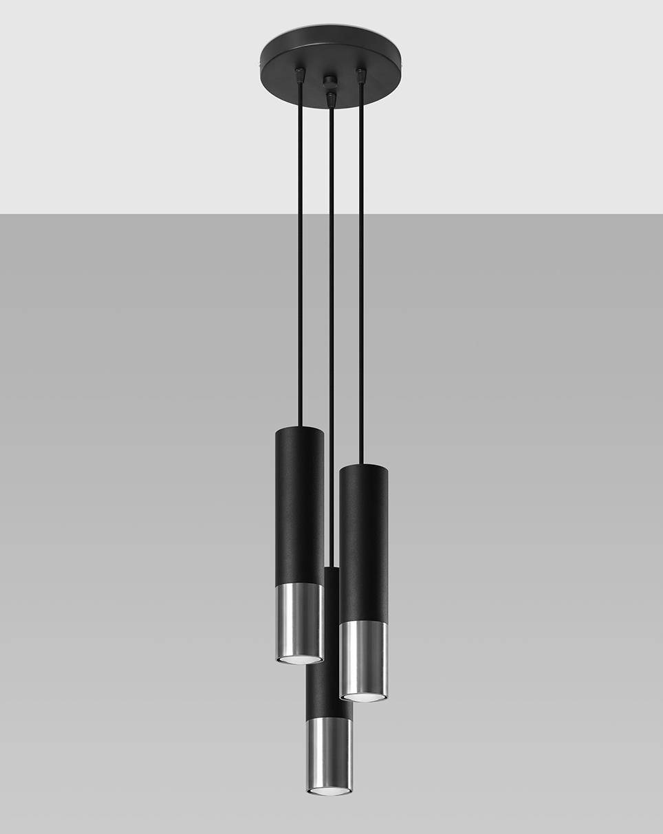 Lampa wisząca Loopez 3P czarny/chrom