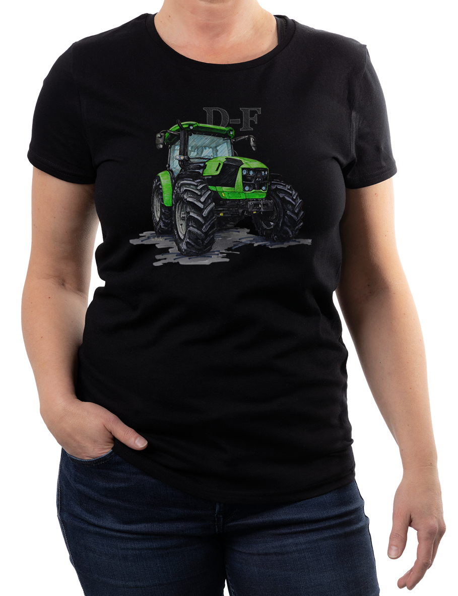 Deutz-Fahr — koszulka (Kolor koszulki: czarny; Rozmiar: 3XL (damska); Rodzaj nadruku: Deutz-Fahr)