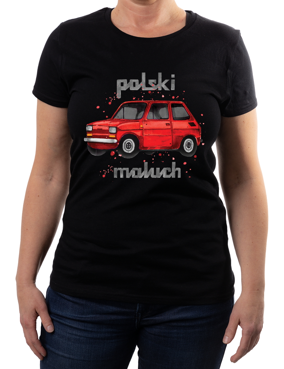 Maluch — koszulka (Kolor koszulki: czarny; Rozmiar: XL (damska); Rodzaj nadruku: Maluch)