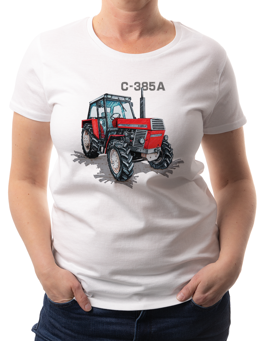 Ursus C-385A — koszulka (Kolor koszulki: biały; Rozmiar: L (damska); Rodzaj nadruku: Ursus C-385A)