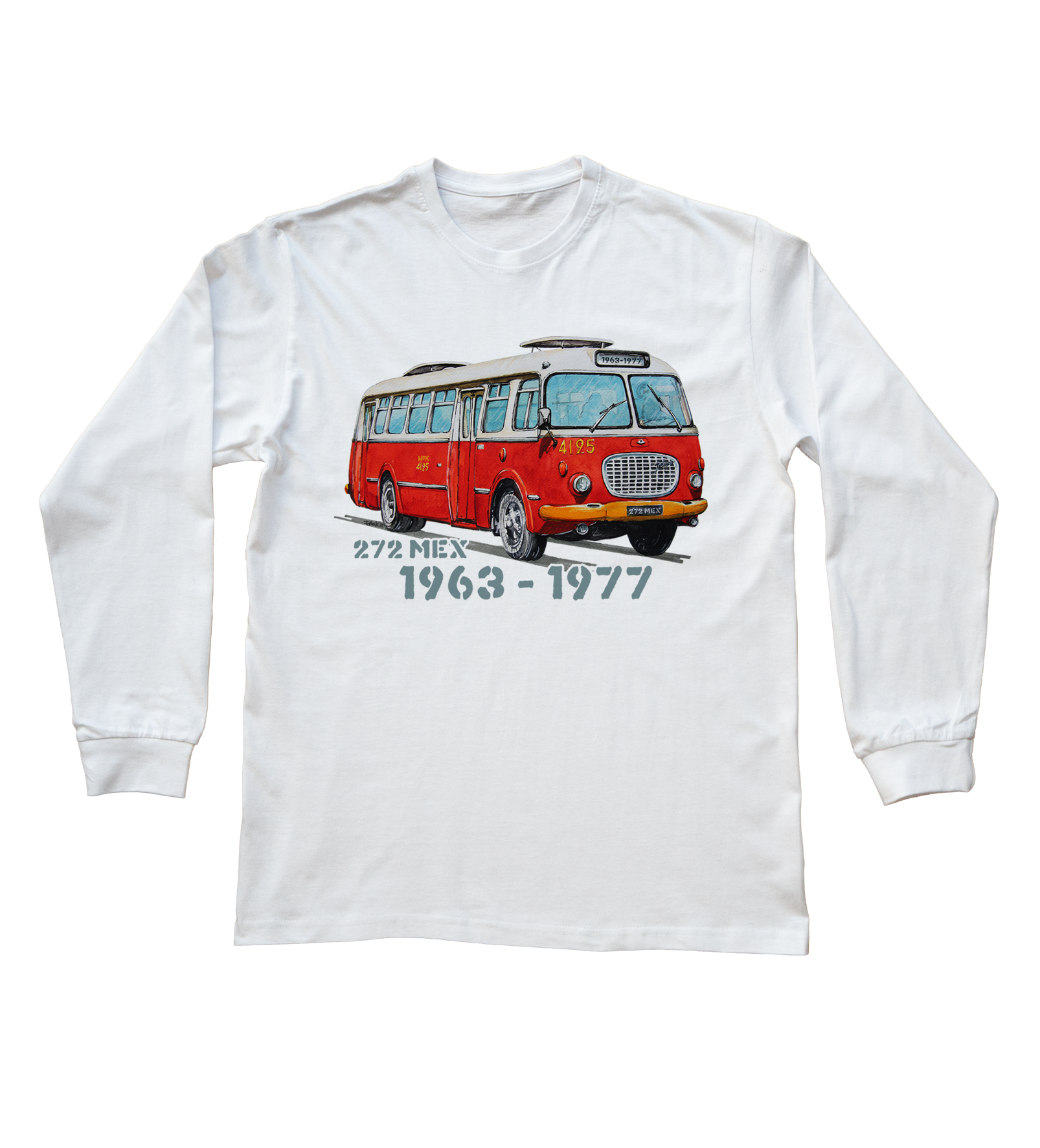 Jelcz 272 MEX — bluzka z długim rękawem (Rozmiar: 3XL (dorosła); Kolor koszulki: biały; Rodzaj nadruku: Jelcz 272 MEX)