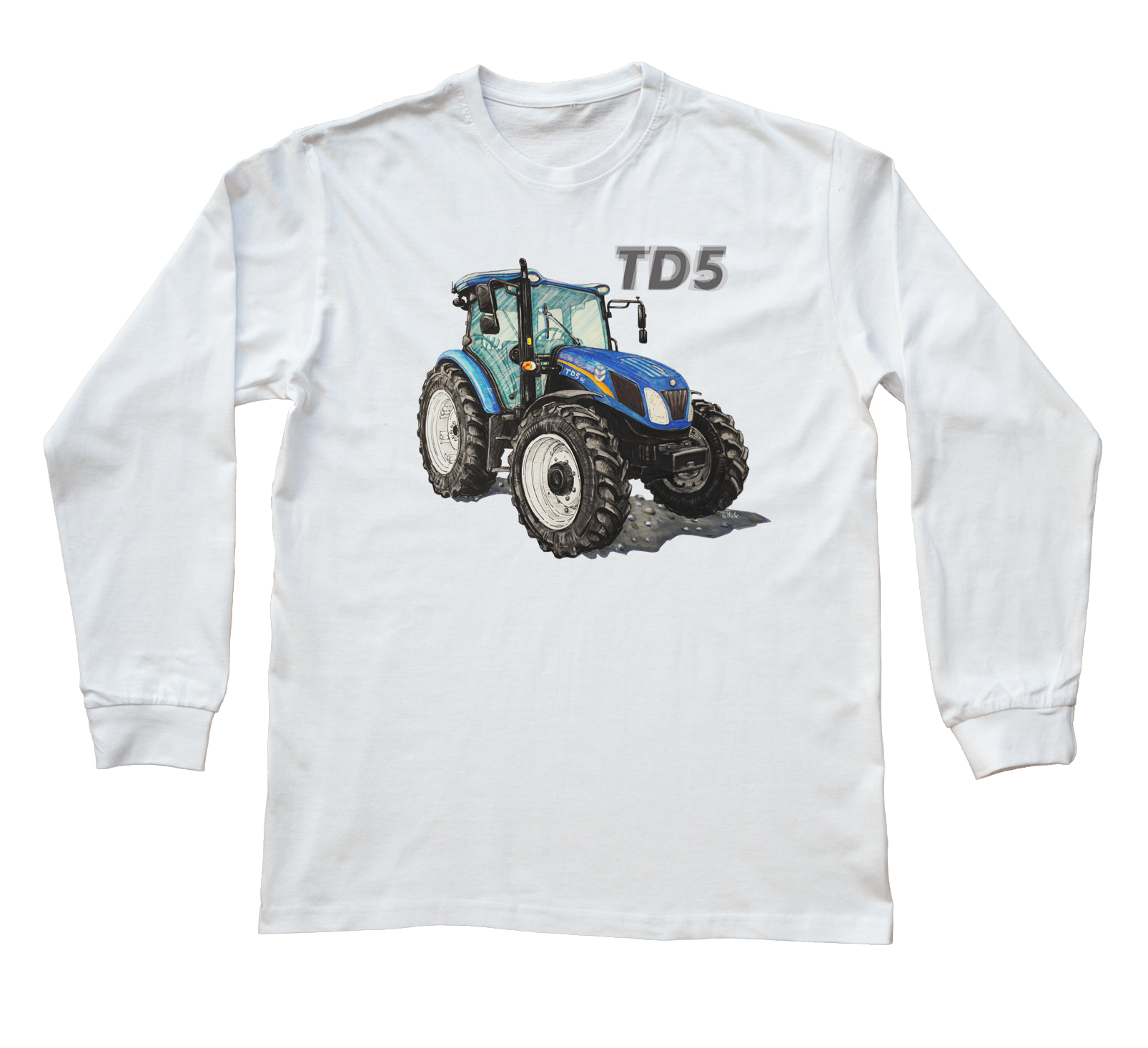 New Holland — bluzka z długim rękawem (Rozmiar: 12 - 14 lat; Kolor koszulki: biały; Rodzaj nadruku: New Holland)