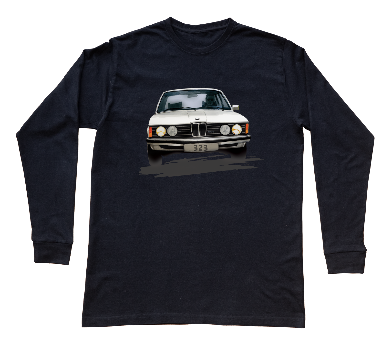 BMW 3 — bluzka z długim rękawem (Rozmiar: XXL (dorosła); Kolor koszulki: czarny; Rodzaj nadruku: BMW 3)