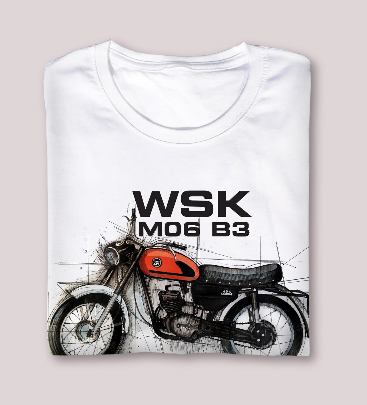 WSK — koszulka (Kolor koszulki: biały; Rozmiar: 5XL (męska); Rodzaj nadruku: WSK)