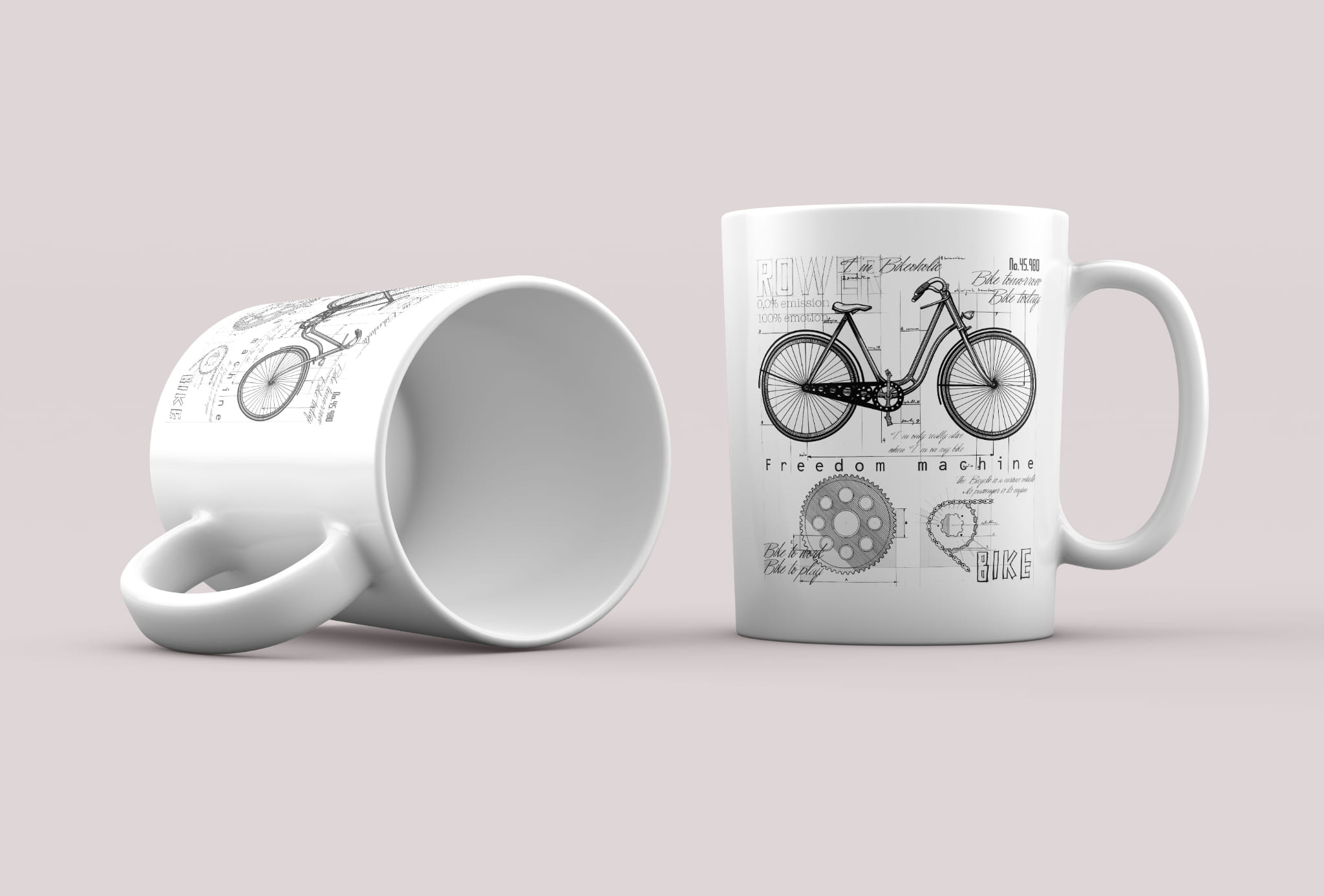 Rower — kubek (Rodzaj nadruku: Rower)