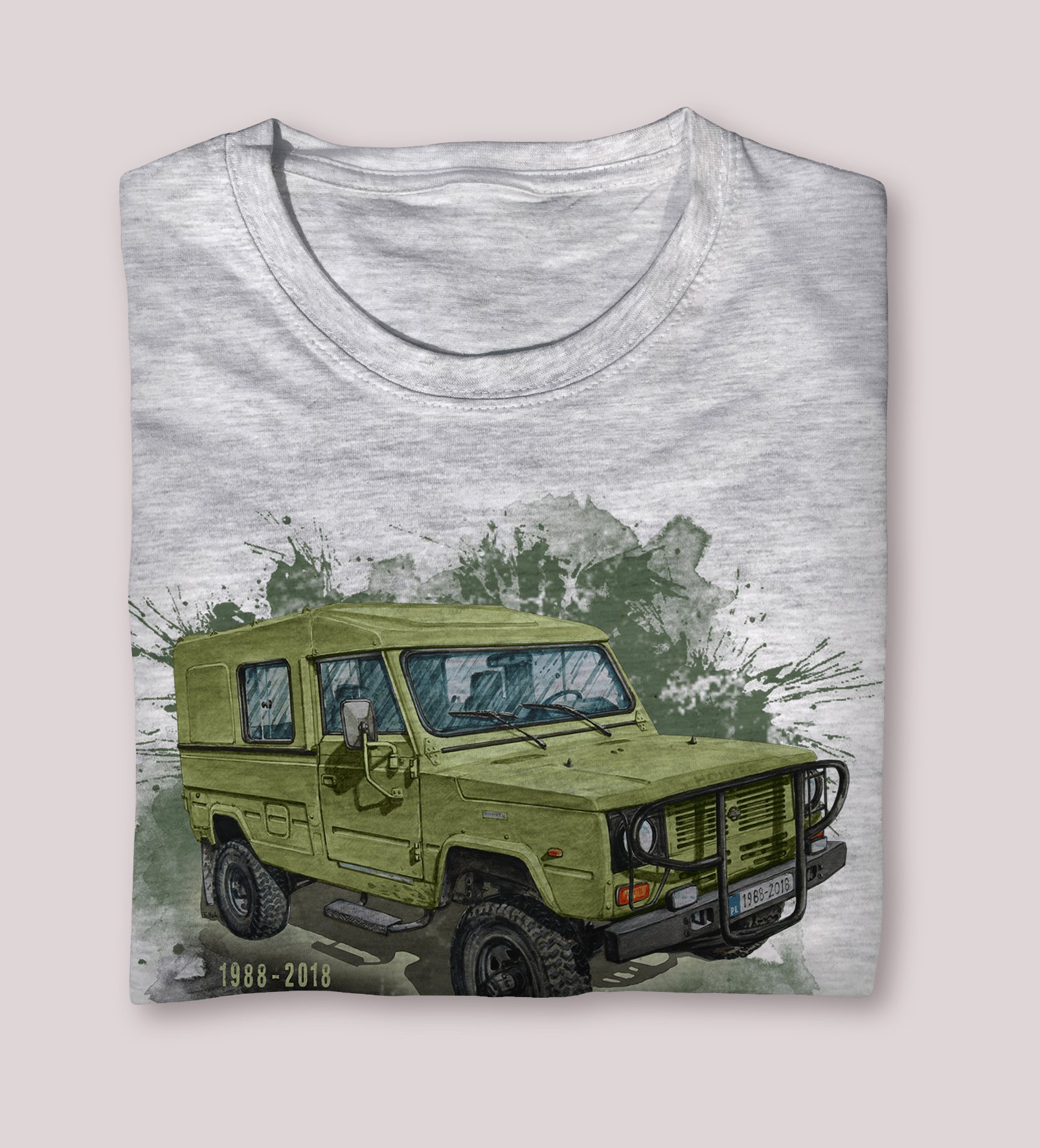 Honker — koszulka (Kolor koszulki: jasnoszary melanż; Rozmiar: 3 - 4 lata; Rodzaj nadruku: Honker)