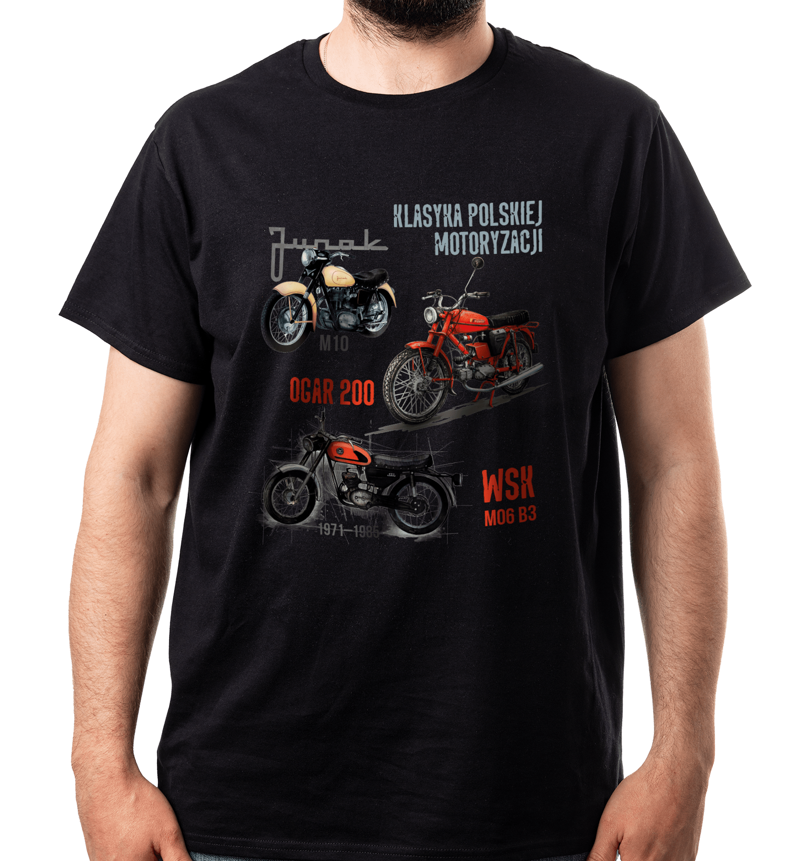 Koszulka dla motocyklisty (Kolor koszulki: czarny; Rozmiar: 3XL (męska); Rodzaj nadruku: MOTMIX)