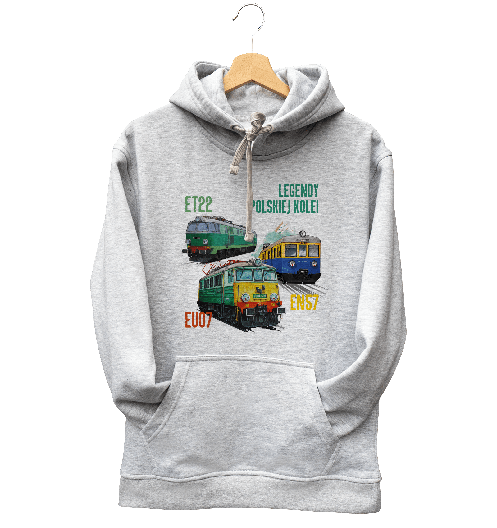 Bluza dla fana pociągów (Rozmiar: XXL; Kolor bluzy: szary; Rodzaj nadruku: KOLMIX)