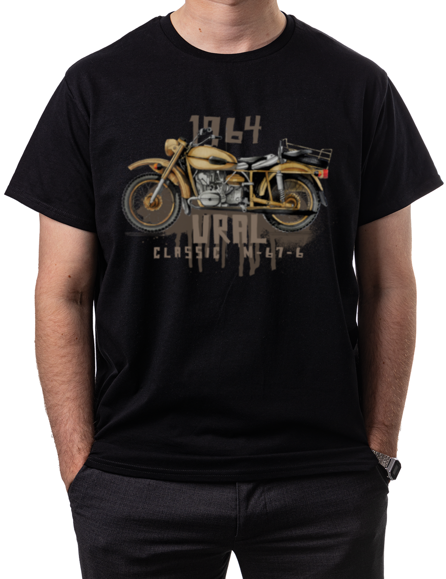 Ural — koszulka (Kolor koszulki: czarny; Rozmiar: 3XL (męska); Rodzaj nadruku: Ural)