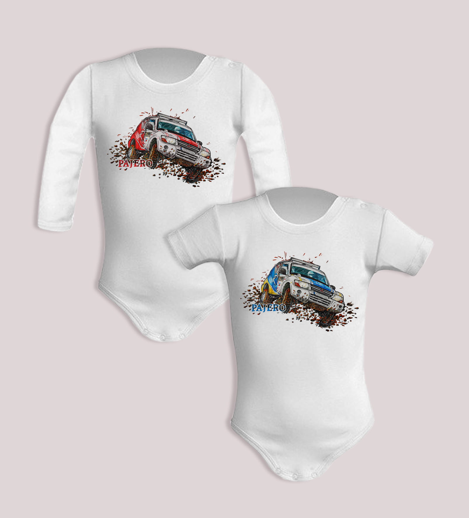 Mitsubishi Pajero — body (Rozmiar: 6M; Długość rękawa: krótki; Rodzaj nadruku: Mitsubishi Pajero)