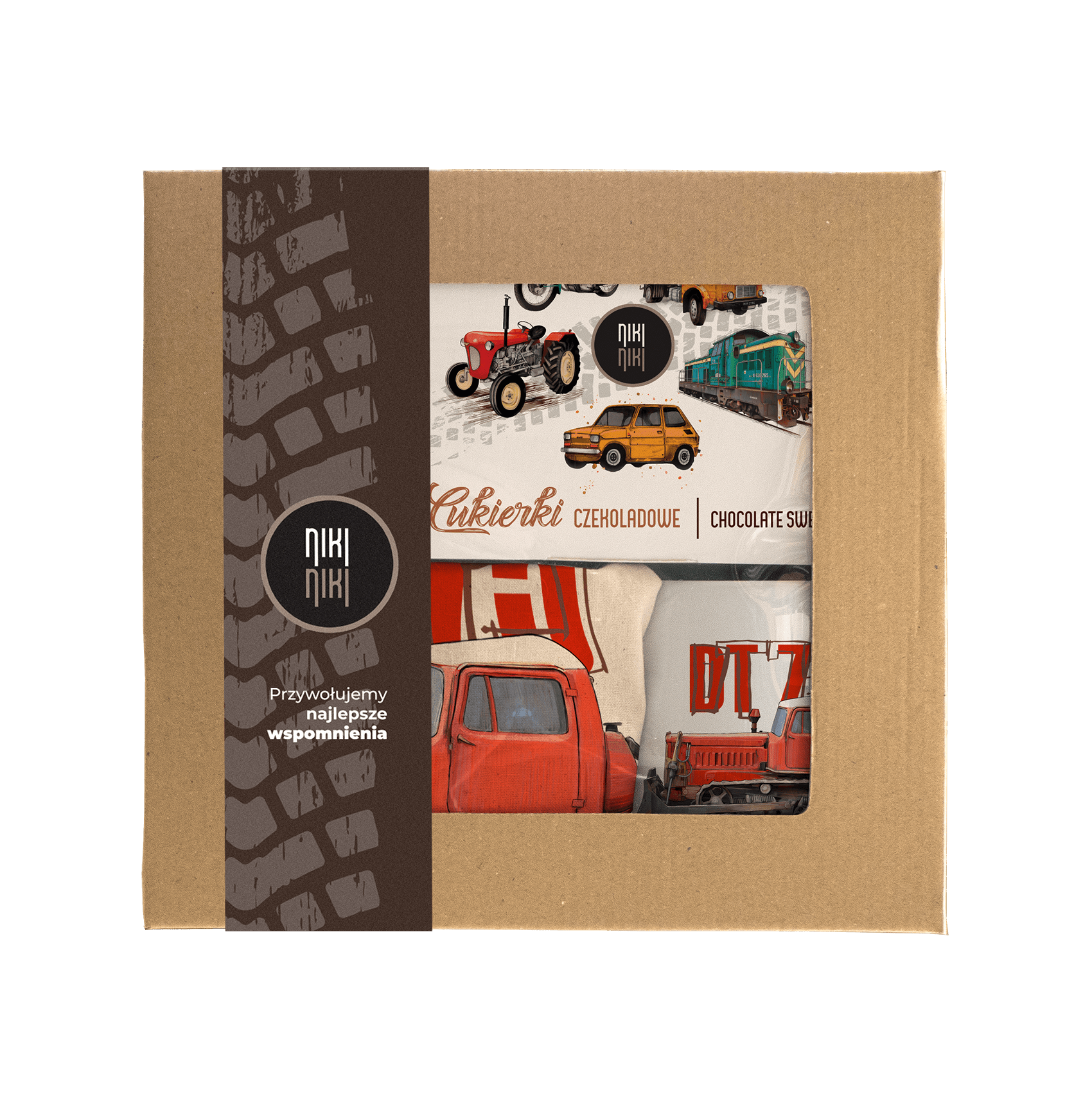 DT-75 — paczka (Zawartość paczki: koszulka, torba, kubek, słodycze; Rozmiar koszulki / bluzy: M (damska); Kolor koszulki / bluzy: jasnoszary melanż; R