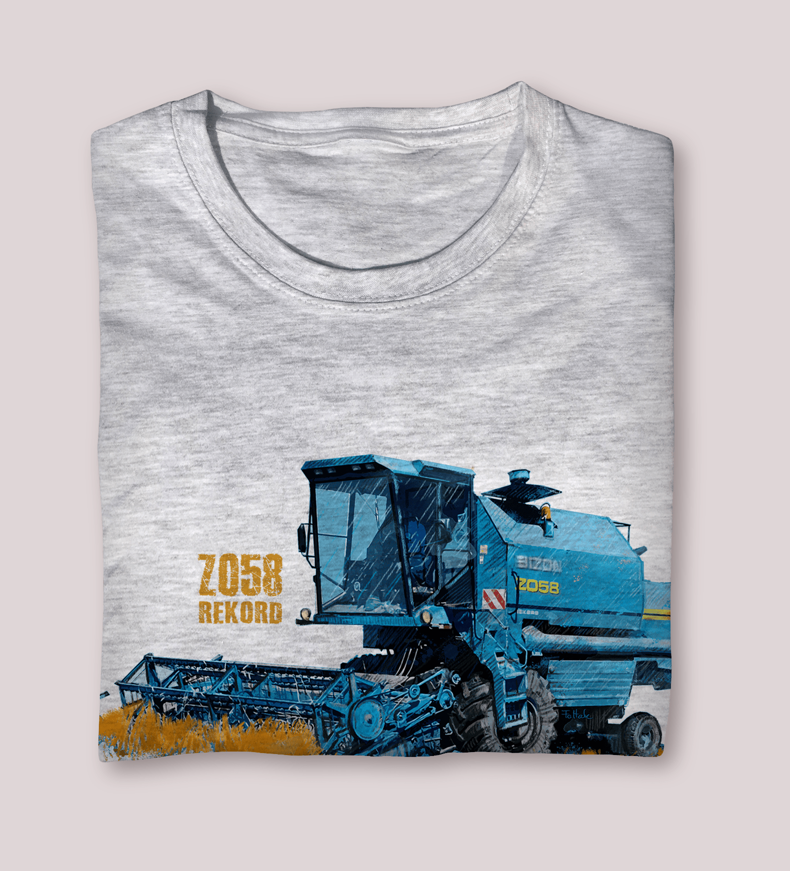 Bizon Rekord — koszulka (Kolor koszulki: jasnoszary melanż; Rozmiar: 5 - 6 lat; Rodzaj nadruku: Bizon Rekord)