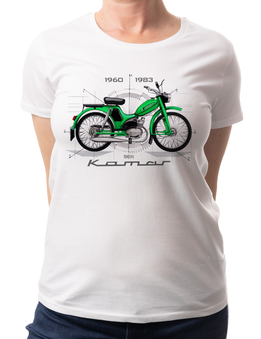 Komar — koszulka (Kolor koszulki: biały; Rozmiar: XL (damska); Rodzaj nadruku: Komar)