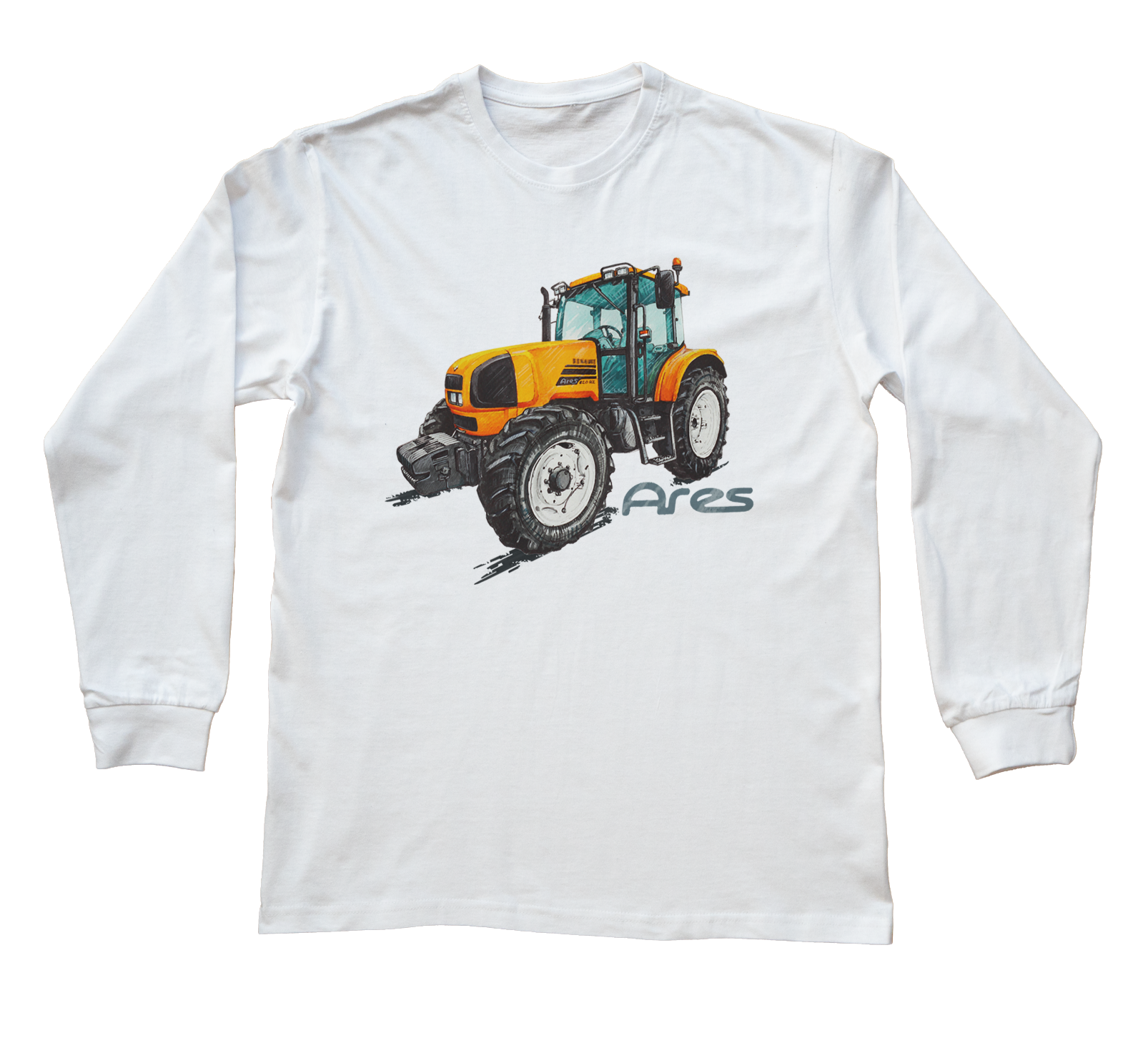 Renault Ares — bluzka z długim rękawem (Rozmiar: 9 - 11 lat; Kolor koszulki: biały; Rodzaj nadruku: Renault Ares)