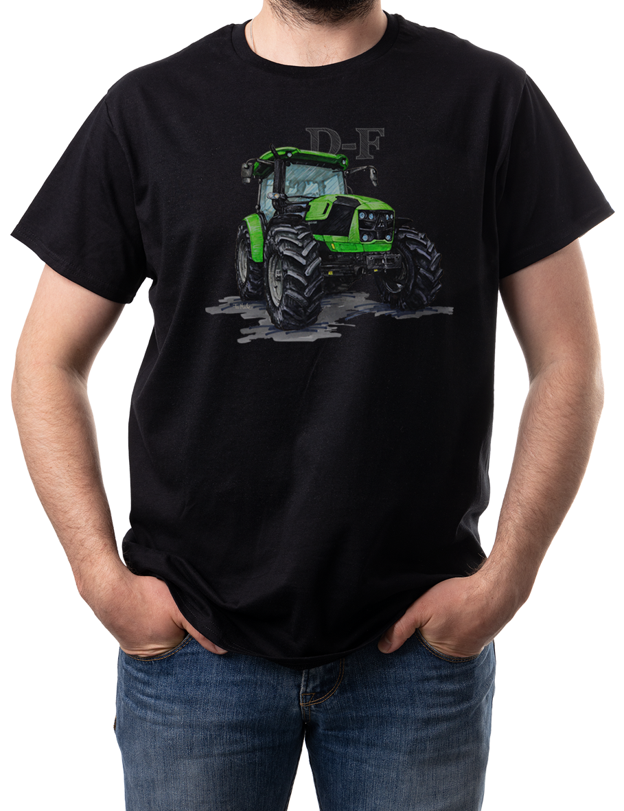 Deutz-Fahr — koszulka (Kolor koszulki: czarny; Rozmiar: 3XL (męska); Rodzaj nadruku: Deutz-Fahr)