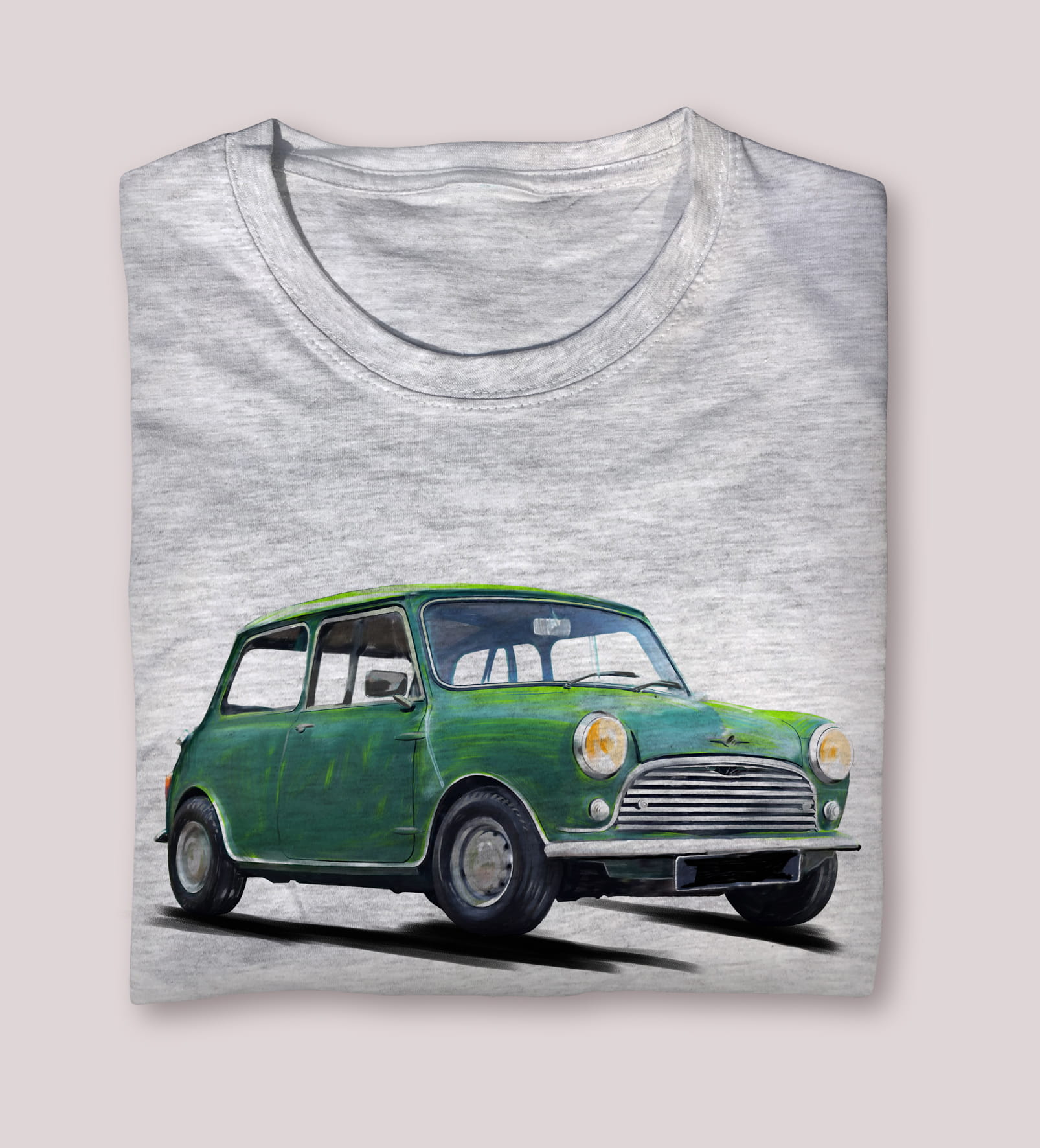 Mini — koszulka (Kolor koszulki: jasnoszary melanż; Rozmiar: 12 - 14 lat; Rodzaj nadruku: Mini)