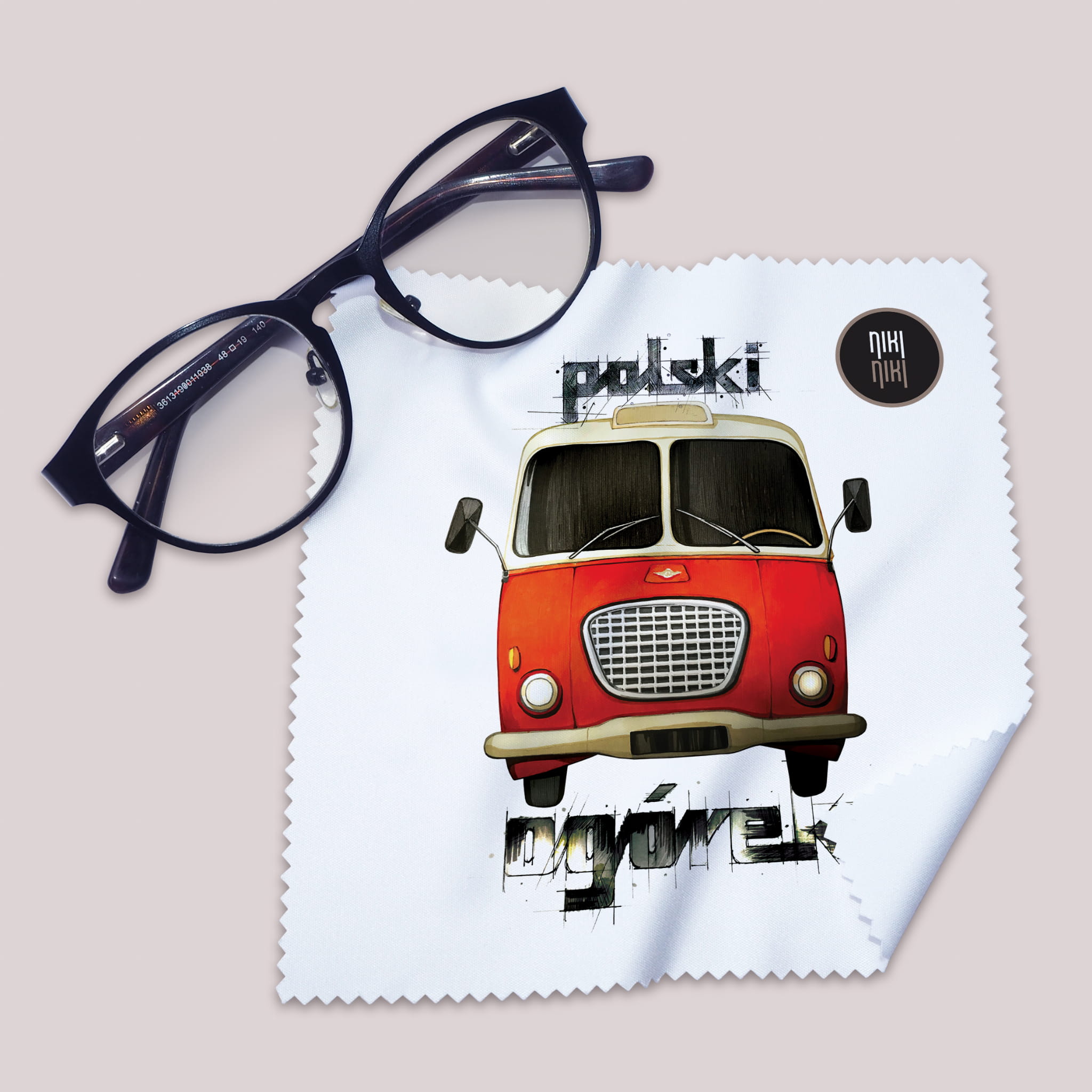 Ogórek — ściereczka (Kolor nadruku: czerwony; Rodzaj nadruku: Ogórek)