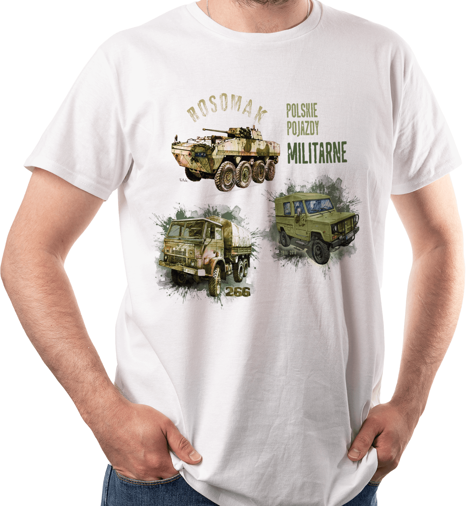 Koszulka dla fana militariów (Kolor koszulki: biały; Rozmiar: XXL (męska); Rodzaj nadruku: MILMIX)