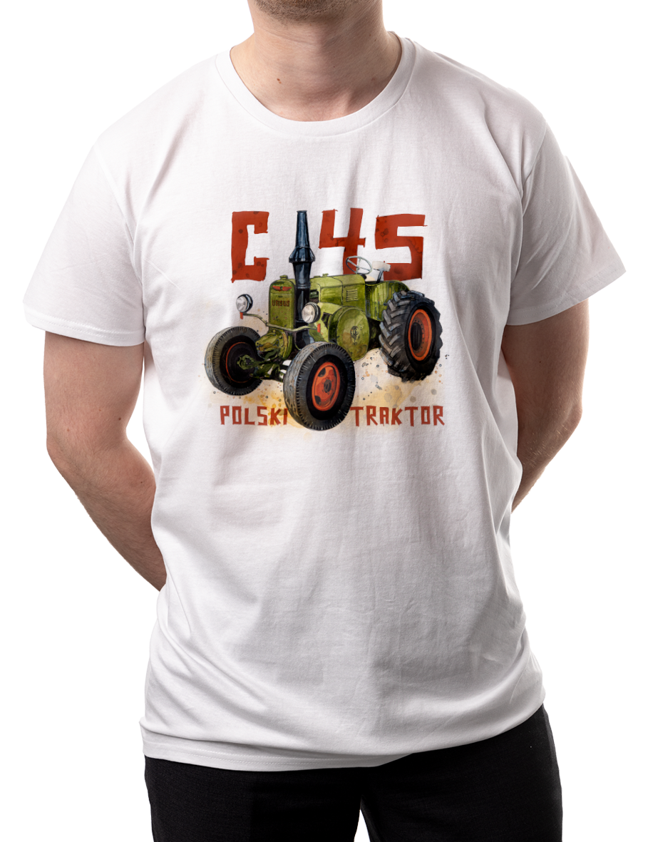 Ursus C-45 — koszulka (Kolor koszulki: biały; Rozmiar: 3XL (męska); Rodzaj nadruku: Ursus C-45)