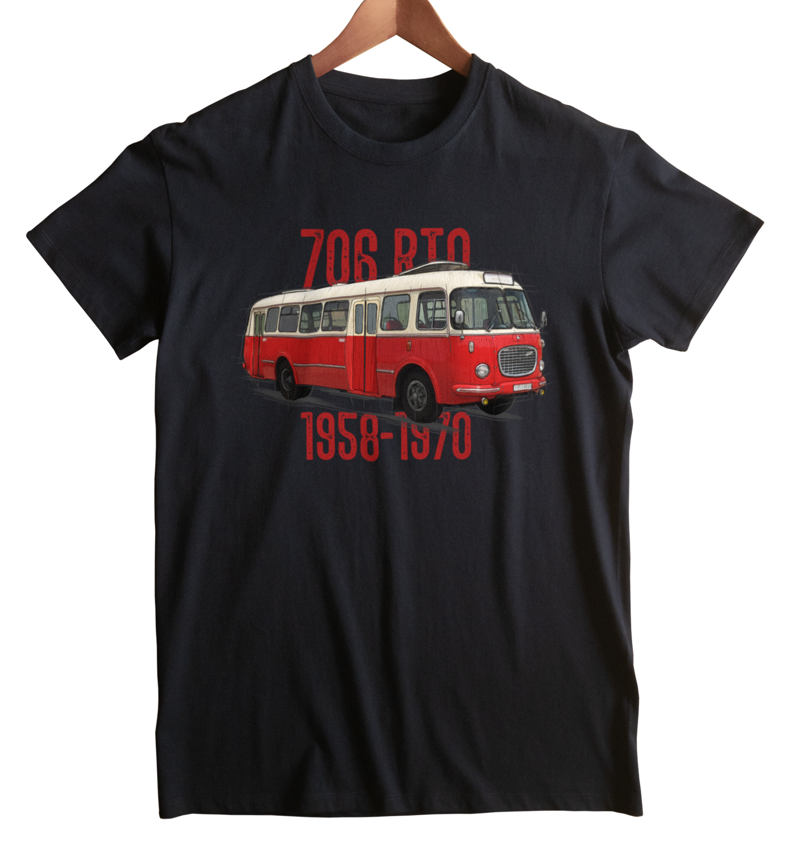 Škoda 706 RTO — koszulka (Kolor koszulki: czarny; Rozmiar: XS (męska); Rodzaj nadruku: Škoda 706 RTO)