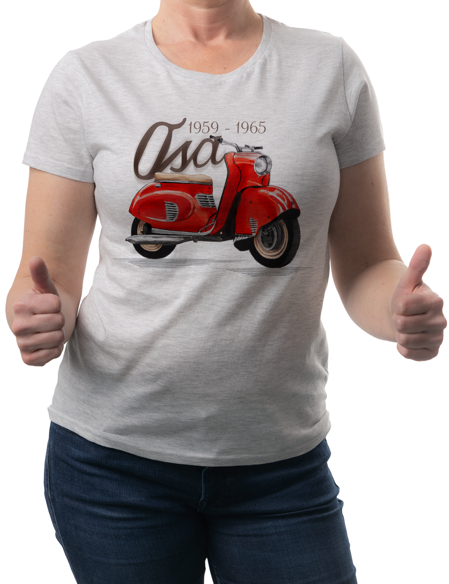 Osa — koszulka (Kolor koszulki: jasnoszary melanż; Rozmiar: M (damska); Rodzaj nadruku: Osa)