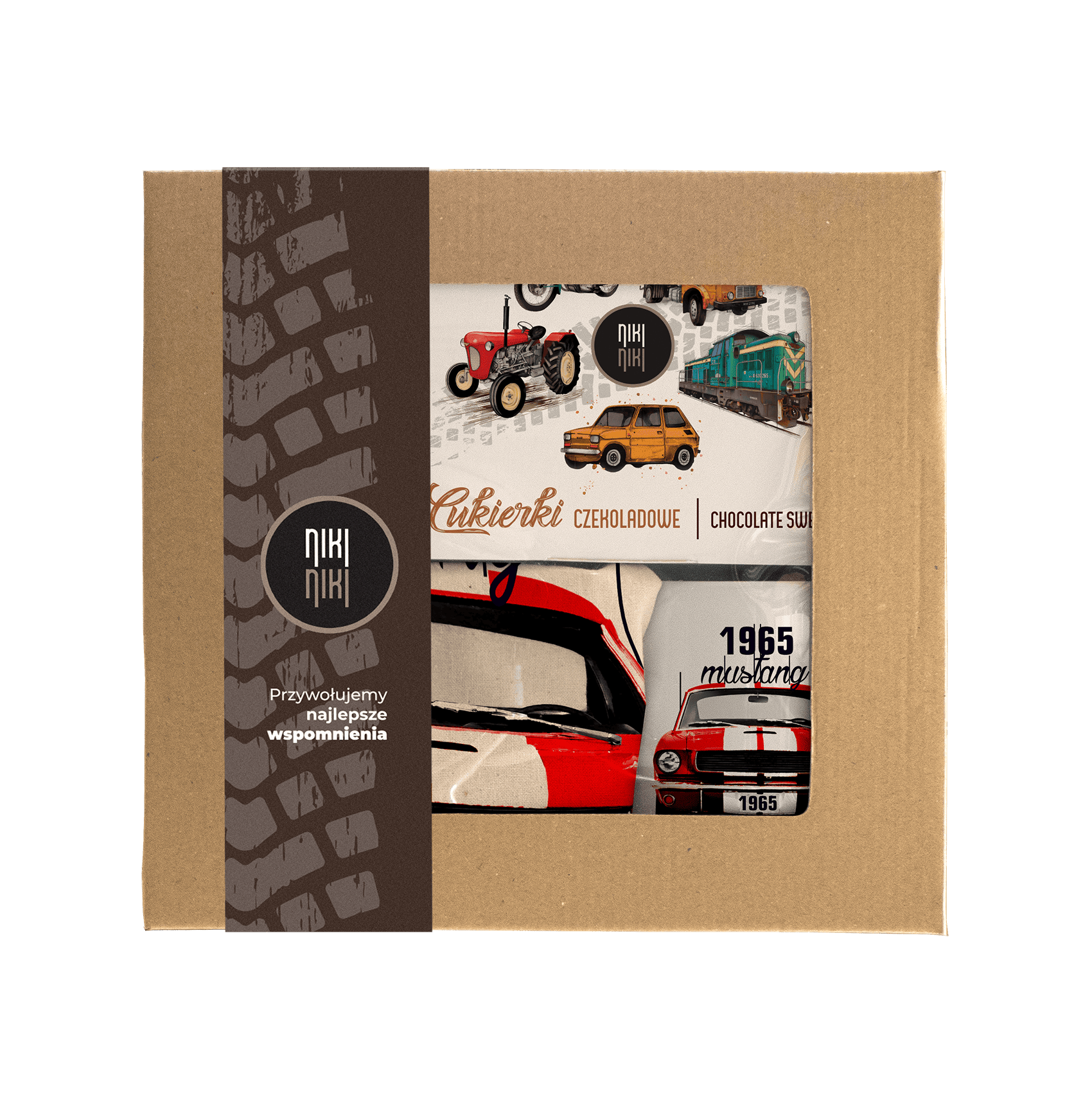 Ford Mustang — paczka (Zawartość paczki: koszulka - torba - kubek - słodycze; Rozmiar koszulki / bluzy: L (damska); Kolor koszulki / bluzy: jasnoszary