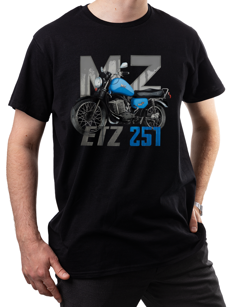 MZ ETZ 251 — koszulka (Kolor koszulki: czarny; Rozmiar: XS (męska); Rodzaj nadruku: MZ ETZ 251)