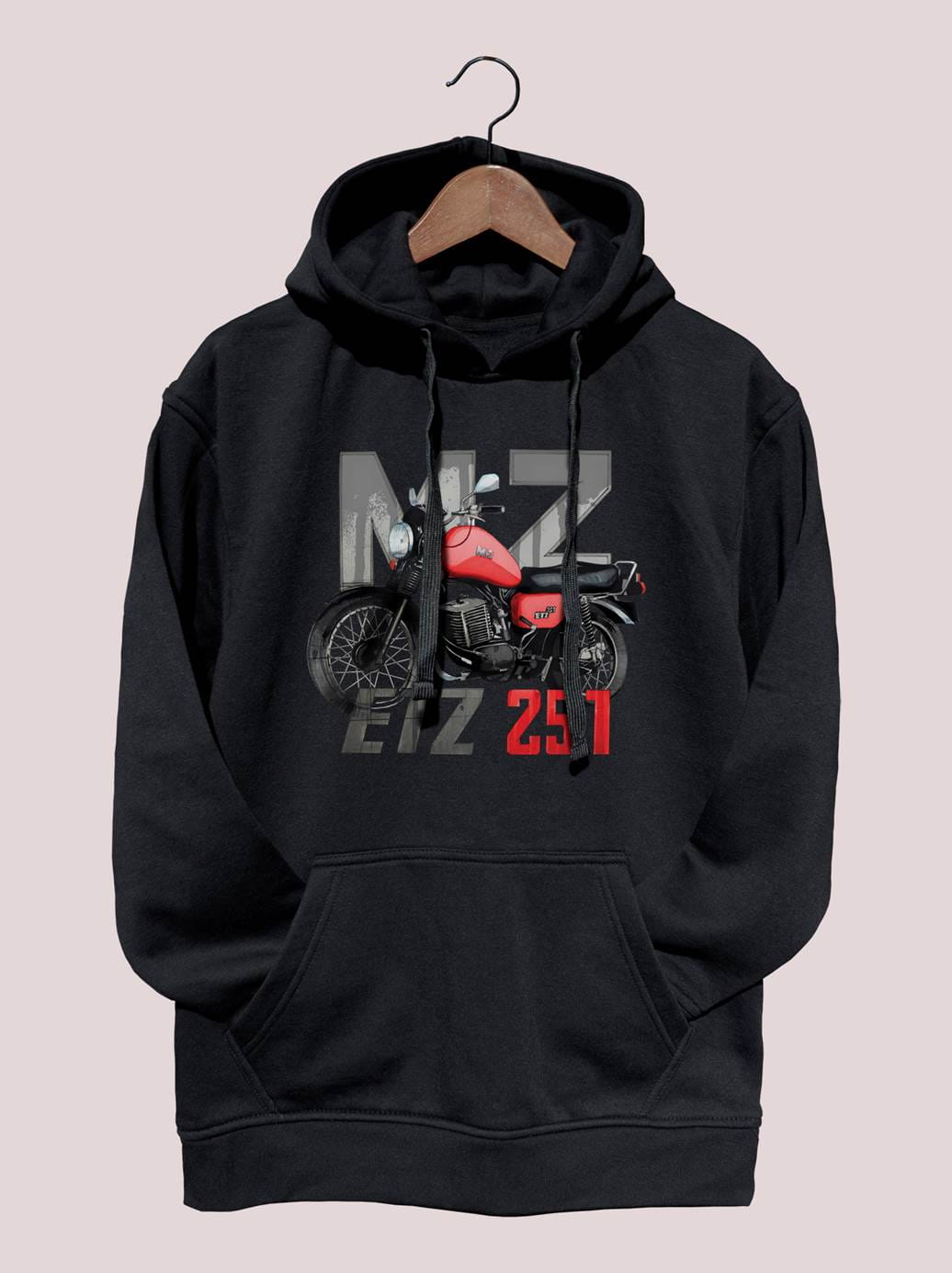 MZ ETZ 251 — bluza (Rozmiar: XL; Kolor bluzy: czarny; Rodzaj nadruku: MZ ETZ 251)