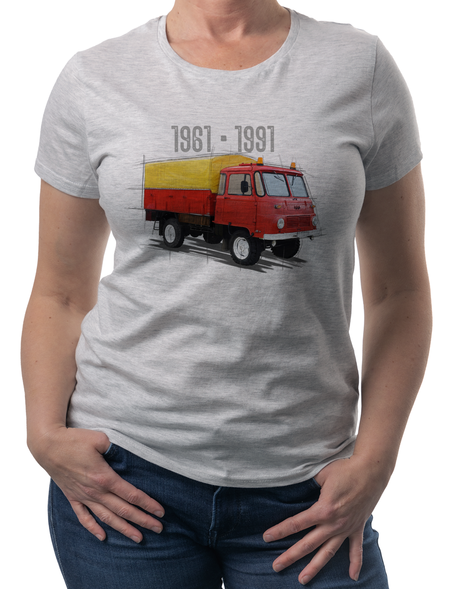 Robur — koszulka (Kolor koszulki: jasnoszary melanż; Rozmiar: 3XL (damska); Rodzaj nadruku: Robur)