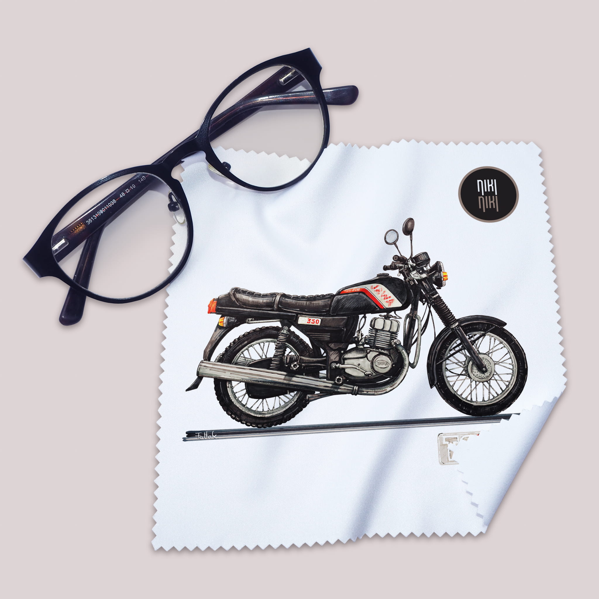 Jawa — ściereczka (Kolor nadruku: czarny; Rodzaj nadruku: Jawa)