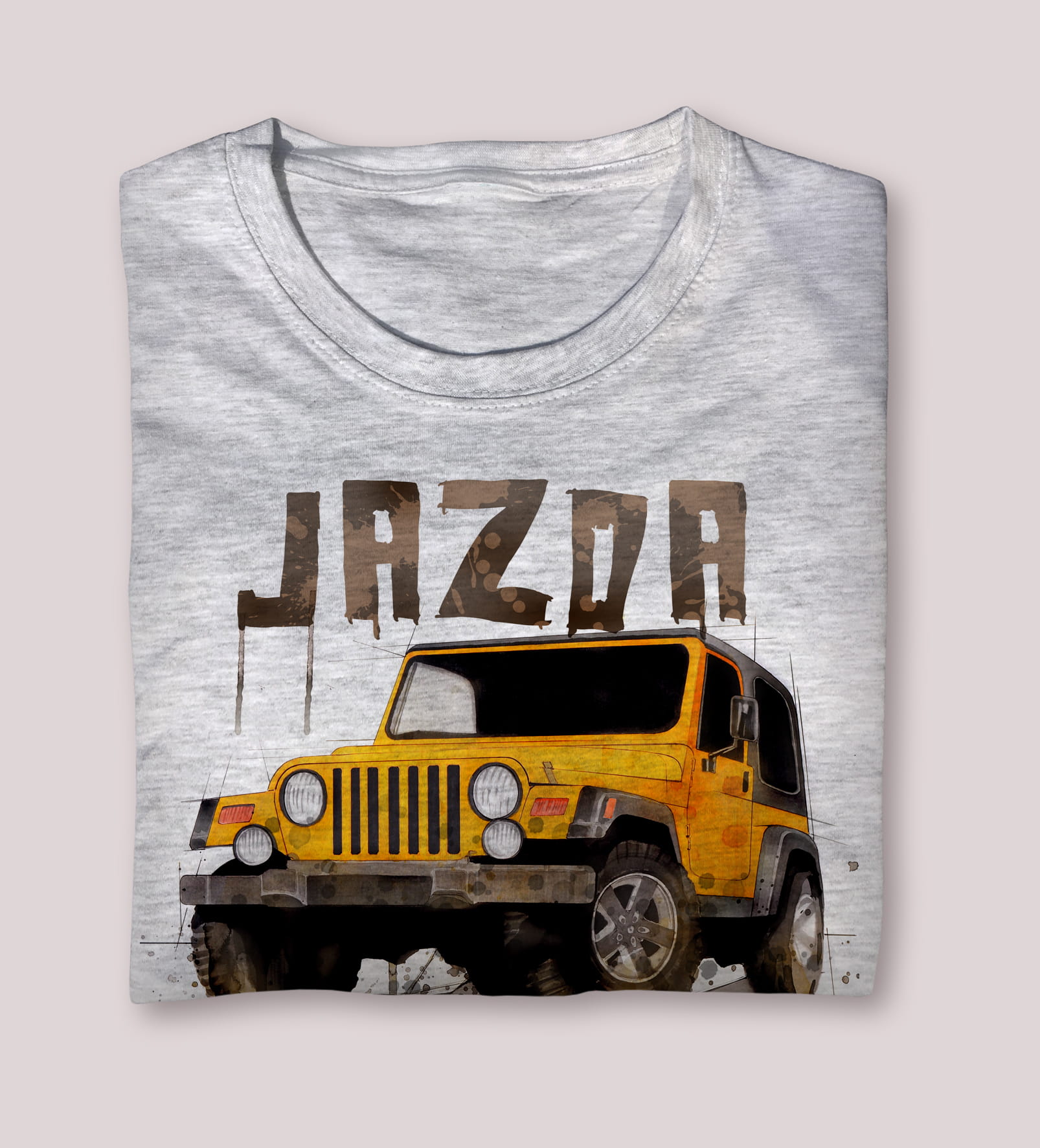 Wrangler — koszulka (Kolor koszulki: jasnoszary melanż; Rozmiar: M (męska); Rodzaj nadruku: Wrangler)