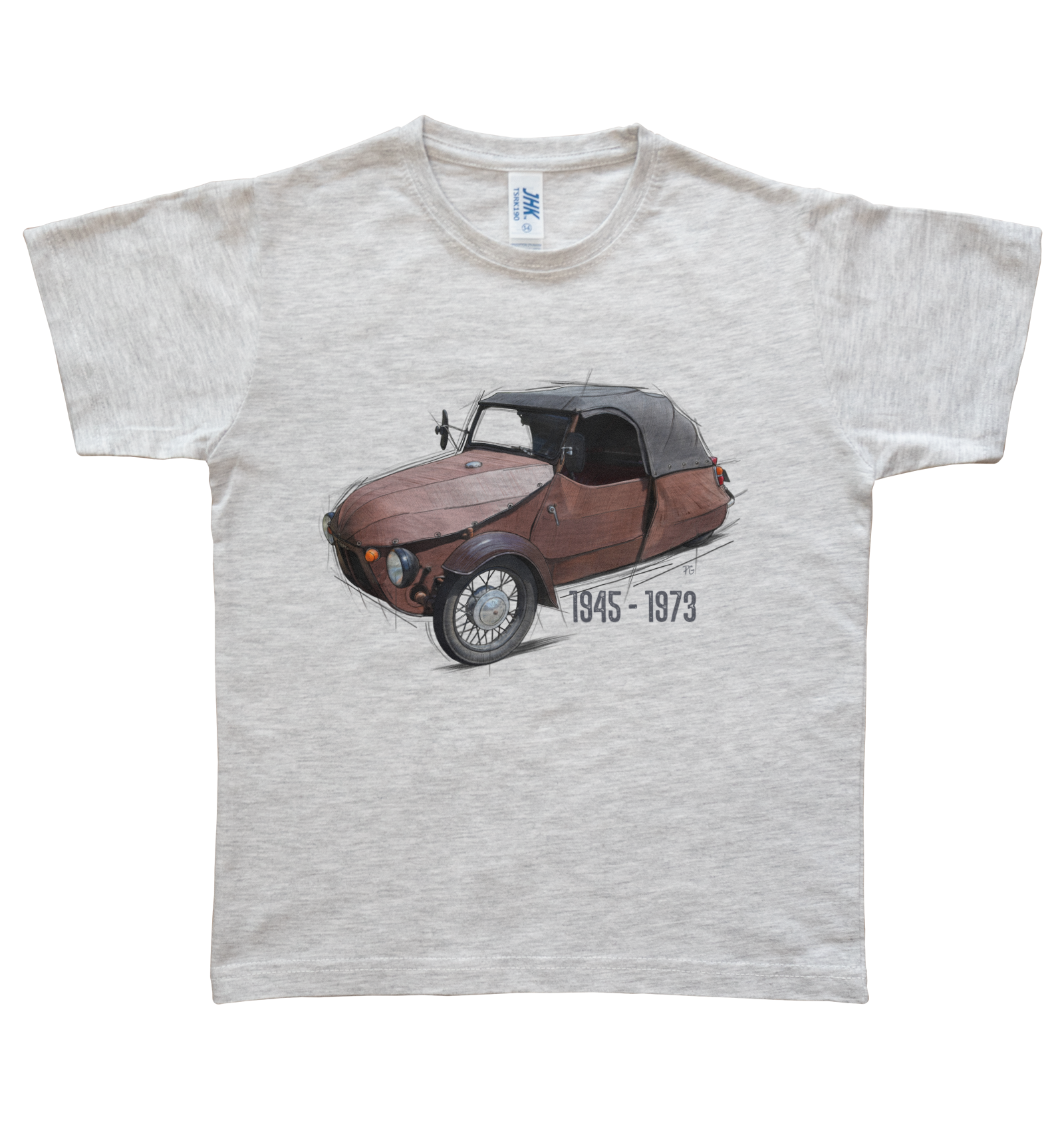 Velorex — koszulka (Kolor koszulki: jasnoszary melanż; Rozmiar: 7 - 8 lat; Rodzaj nadruku: Velorex)