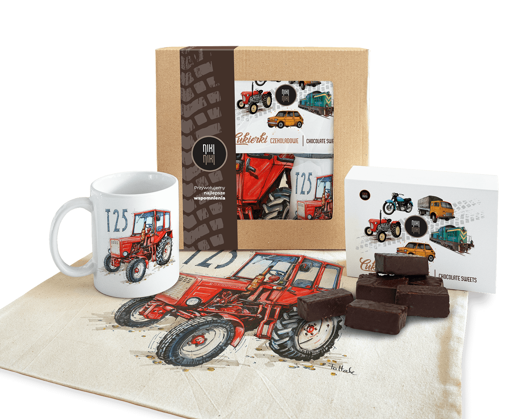 Władimiriec — paczka (Zawartość paczki: bluza - torba - kubek - słodycze; Rozmiar koszulki / bluzy: XS; Kolor koszulki / bluzy: szary; Rodzaj nadruku: