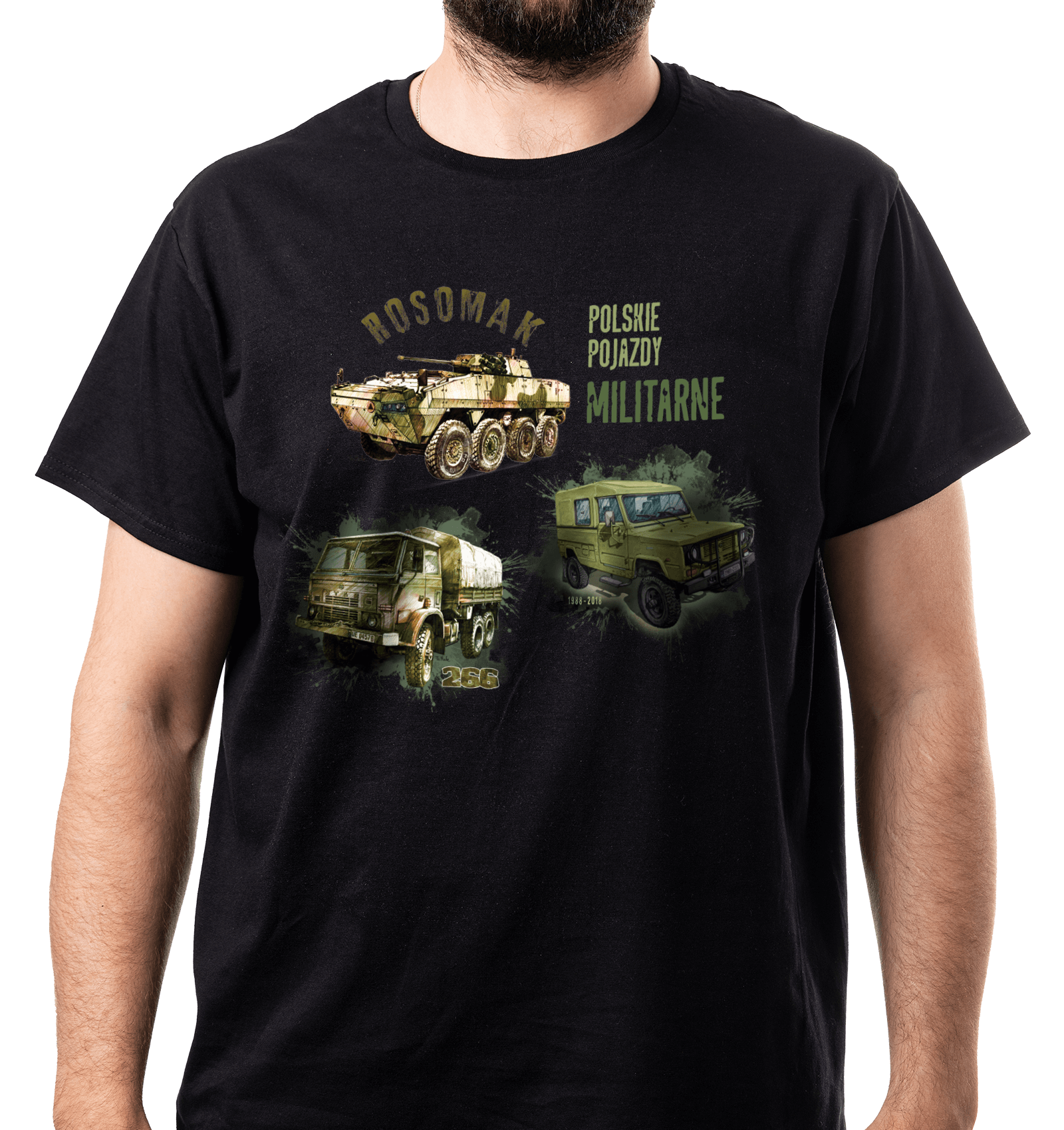 Koszulka dla fana militariów (Kolor koszulki: czarny; Rozmiar: XXL (męska); Rodzaj nadruku: MILMIX)