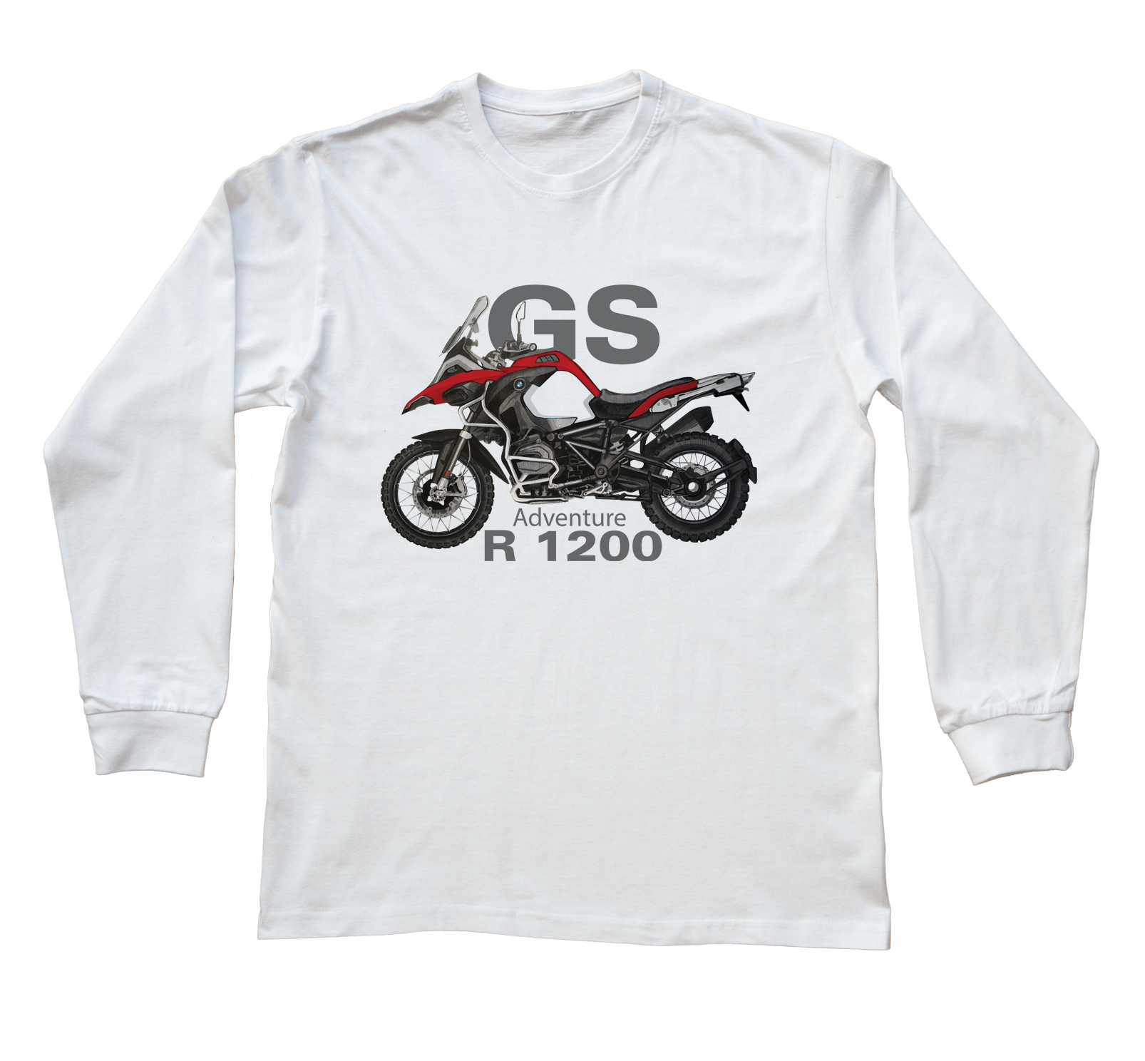 BMW GS — bluzka z długim rękawem (Rozmiar: 7 - 8 lat; Kolor koszulki: biały; Rodzaj nadruku: BMW GS)