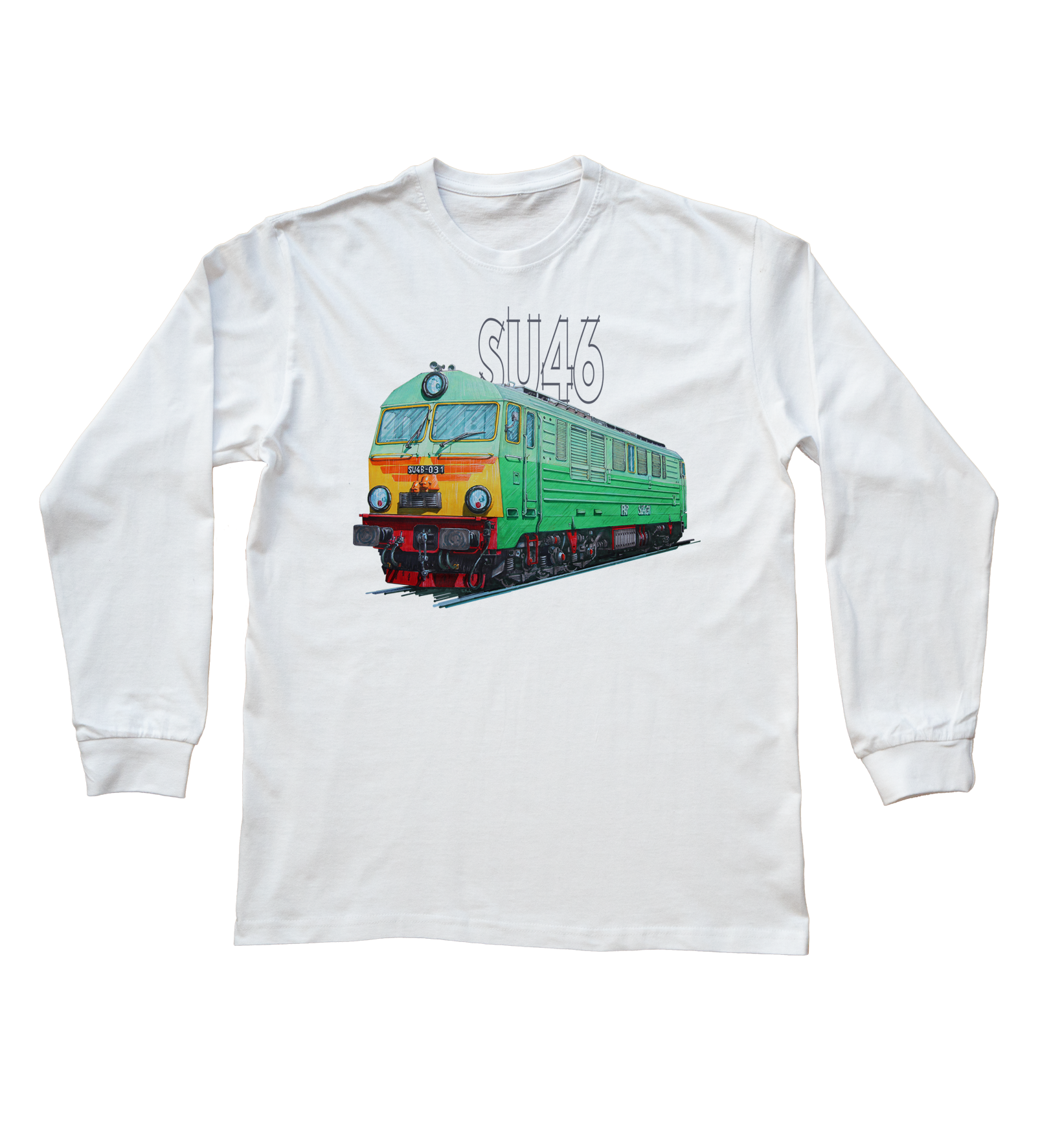 SU46 — bluzka z długim rękawem (Rozmiar: 3XL (dorosła); Kolor koszulki: biały; Rodzaj nadruku: SU46)