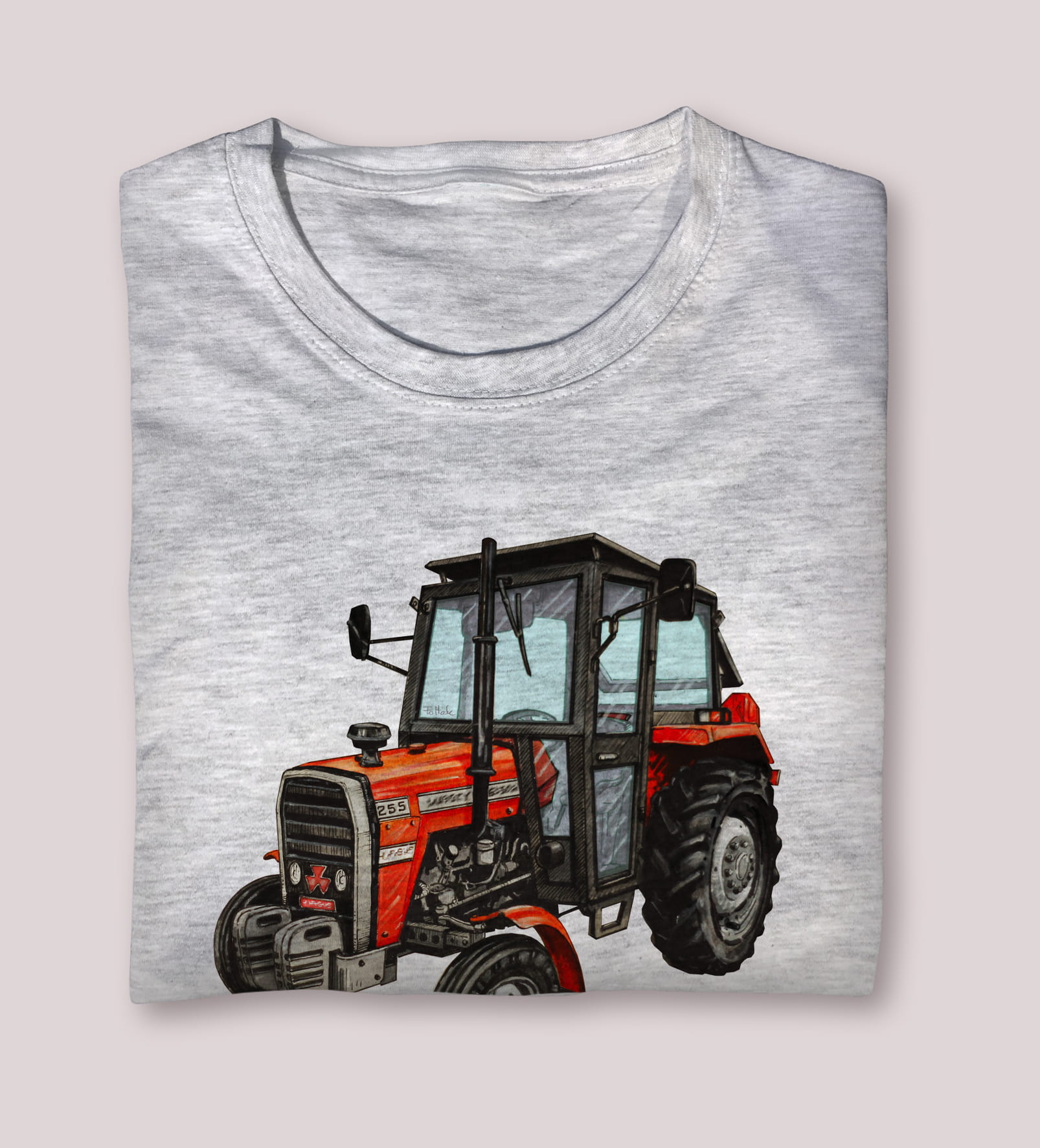 Massey Ferguson — koszulka (Kolor koszulki: jasnoszary melanż; Rozmiar: 5 - 6 lat; Rodzaj nadruku: Massey Ferguson)