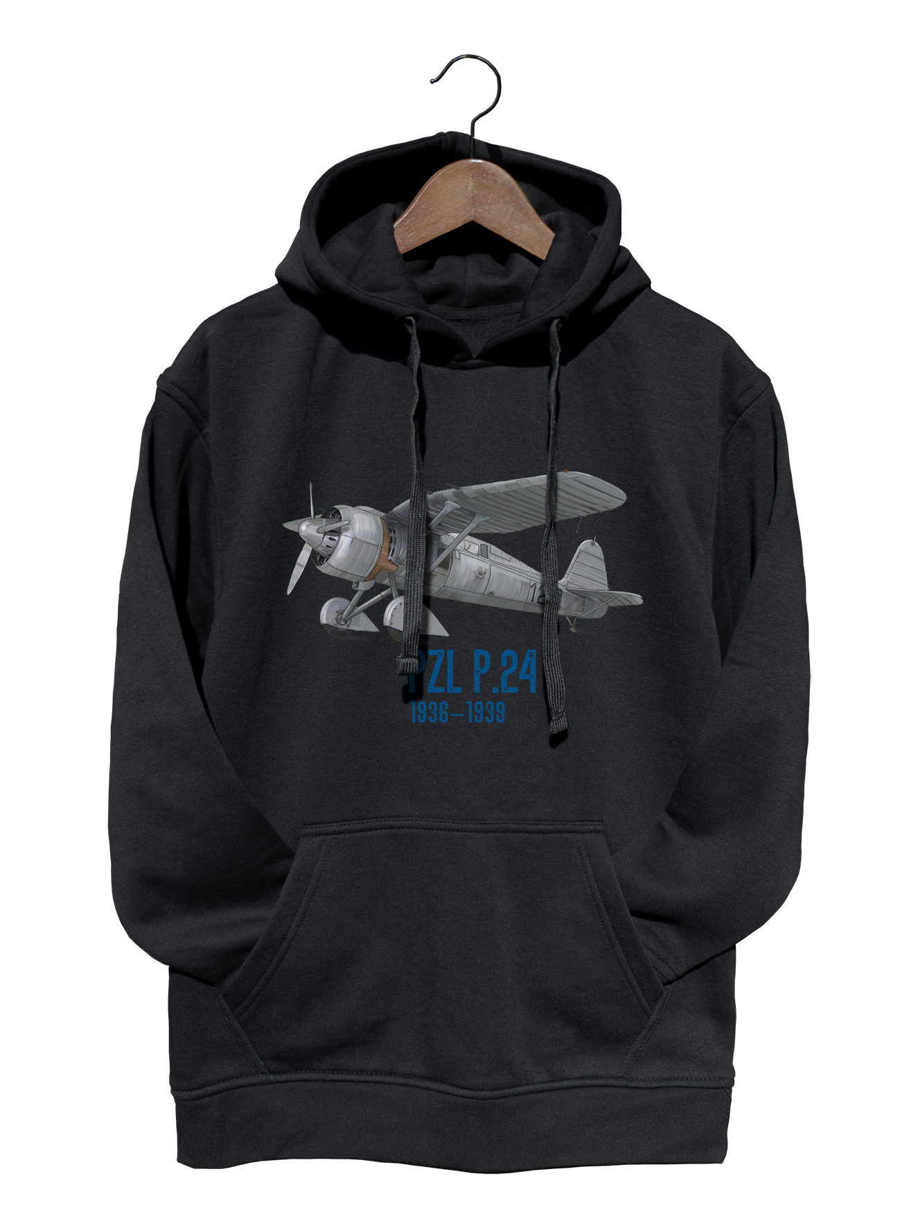 PZL P.24 — bluza (Rozmiar: M; Kolor bluzy: czarny; Rodzaj nadruku: PZL P.24)