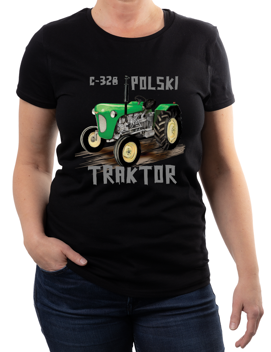 Ursus C-328 — koszulka (Kolor koszulki: czarny; Rozmiar: 3XL (damska); Rodzaj nadruku: Ursus C-328)