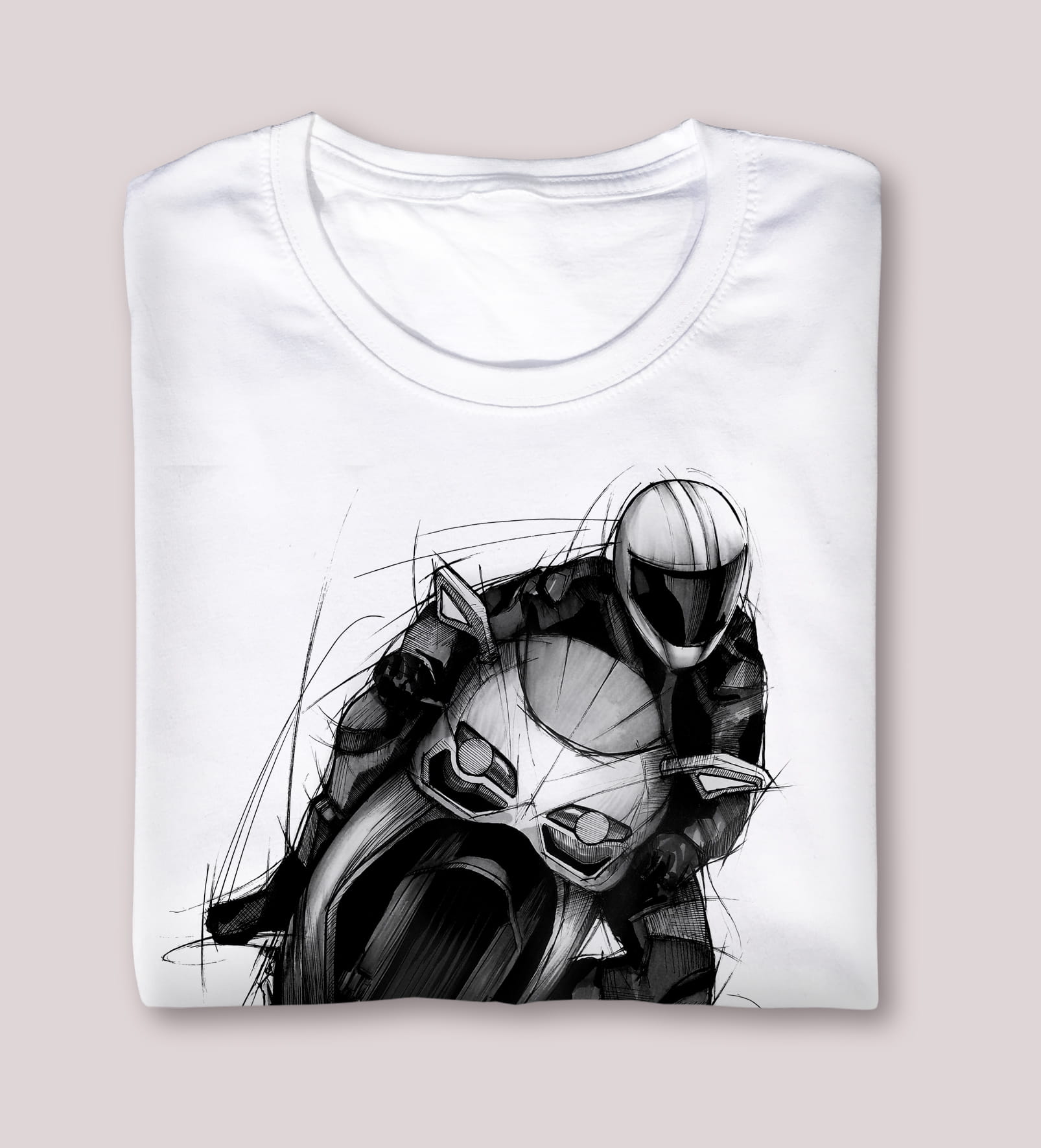 Ścigacz — koszulka (Kolor koszulki: biały; Rozmiar: 3 - 4 lata; Rodzaj nadruku: Ścigacz)